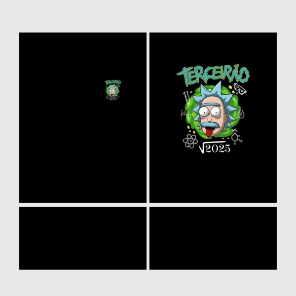 Design vetorial da Arte Vetor Camisa Terceirão Rick-Einstein 2025, editável em Corel Draw X7, PDF e Fonte TTF