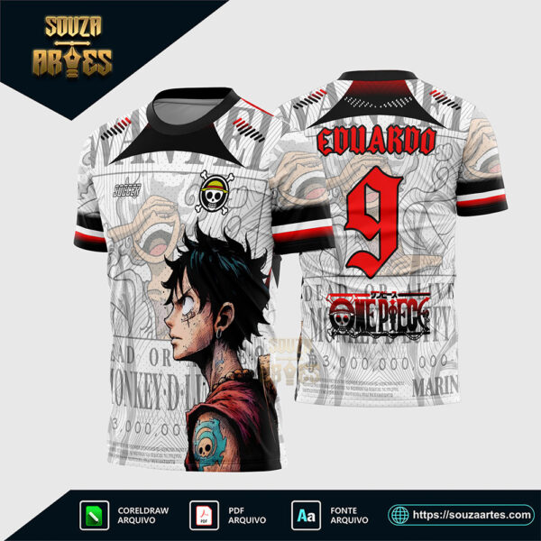 Arte Vetor Camisa Interclasse Luffy One Piece Corel Draw para sublimação