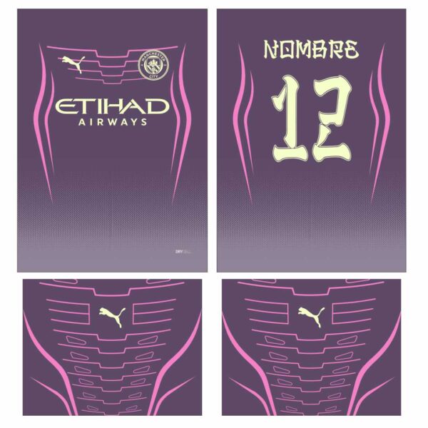 Arte vetor camisa Manchester City conceito 2024 para sublimação e personalização