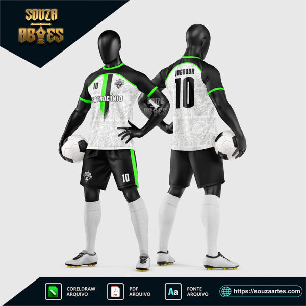 Arte Vetor Camisa e Short para Uniforme de Futebol Amador