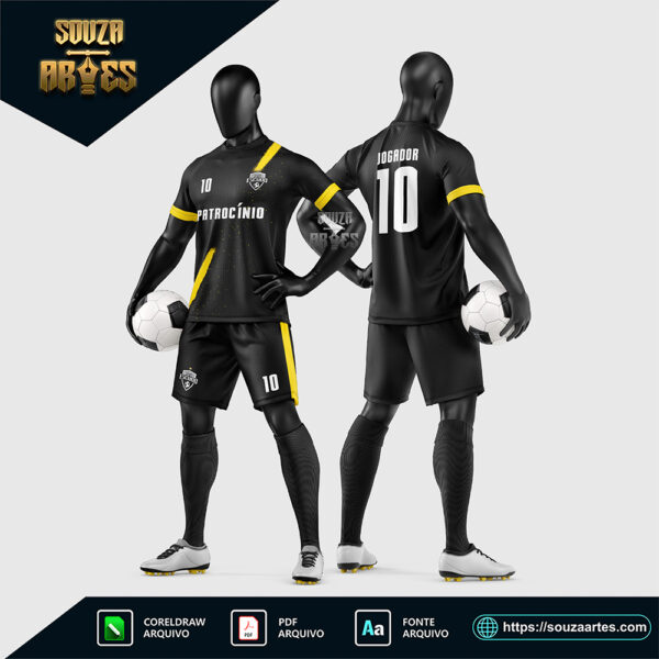 Arte Vetor Camisa e Short para Uniforme de Futebol Amador