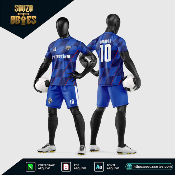 Arte Vetor Camisa e Short para Uniforme de Futebol Amador