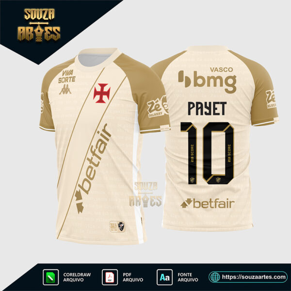 Arte Vetor Camisa Vasco da Gama Terceira 2024 2025 Corel Draw X7 para sublimação