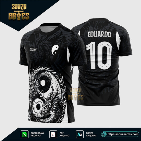 Baixe a Arte Vetor Camisa Interclasse Dragão Yin Yang 2025 em Corel Draw X7! Ideal para sublimação. Crie designs autênticos para a sua equipe com este vetor!