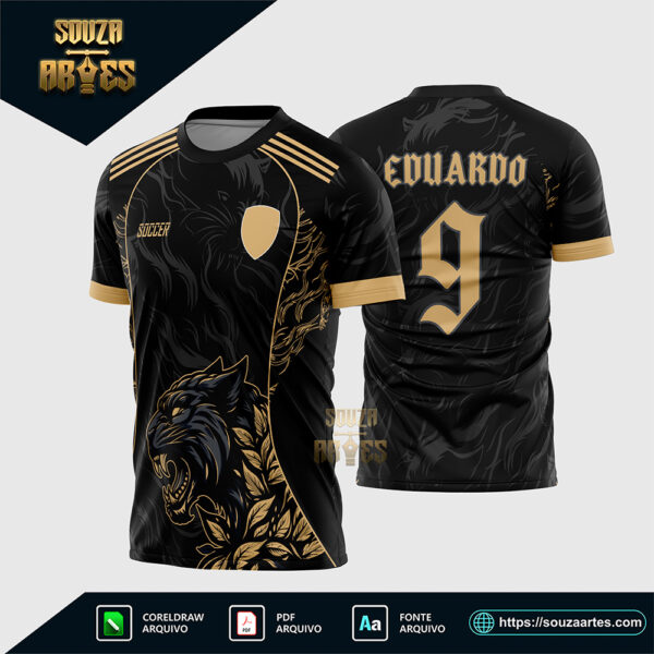 Arte Camisa Interclasse Pantera Negra Dourado Corel Draw X7 para sublimação