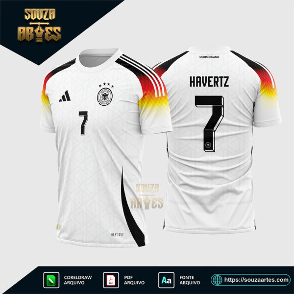 Arte Vetor Camisa Alemanha Titular 2024 - 2025 Corel Draw X7 para sublimação