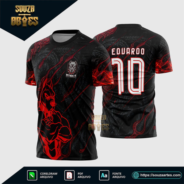 Arte Vetor Camisa Interclasse Pitbull of Dragon 2025 Corel Draw X7 para sublimação