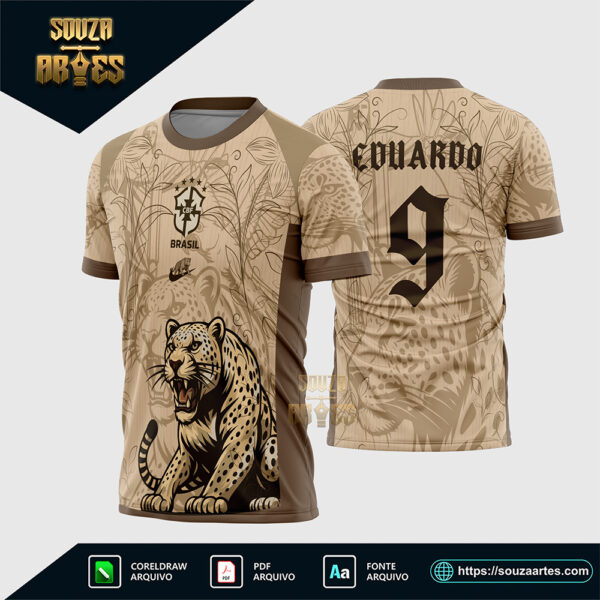 Arte Vetor Camisa Interclasse Onça Brasil Corel Draw X7 para sublimação