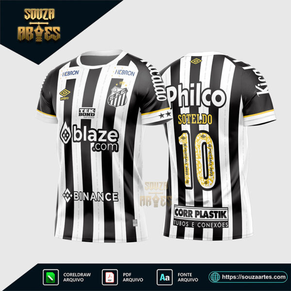 Arte Vetor Camisa Santos Reserva 2023 - 2024 Corel Draw X7 para sublimação