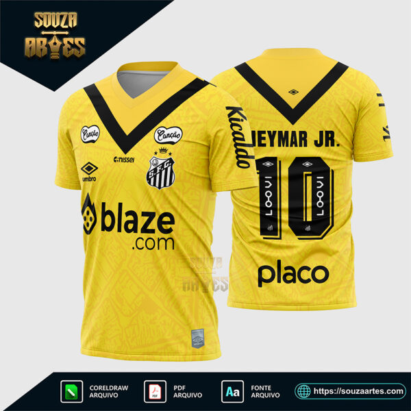 Arte Vetor Camisa Santos Reserva 2024 2025 Corel Draw X7 para sublimação