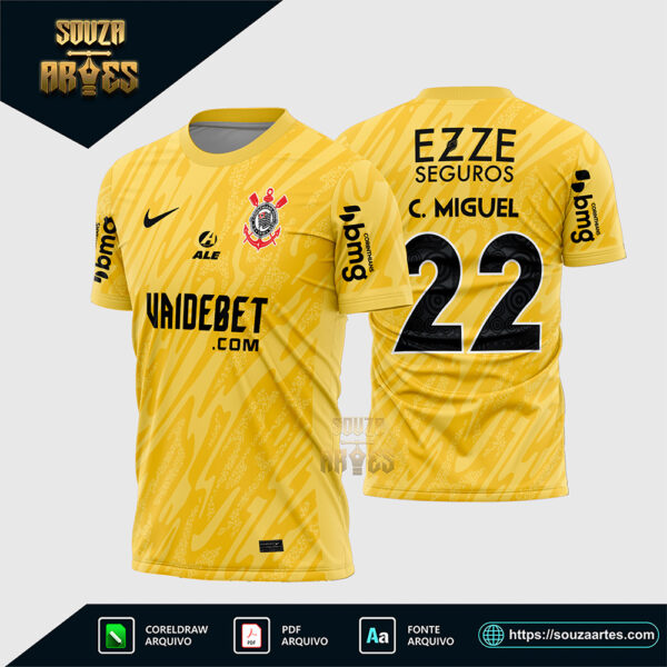 Arte Vetor Camisa Corinthians Goleiro 2024 2025 Corel Draw X7 para sublimação