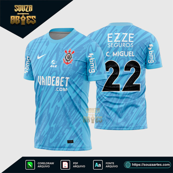 Arte Vetor Camisa Corinthians Goleiro 2024 2025 Corel Draw X7 para sublimação
