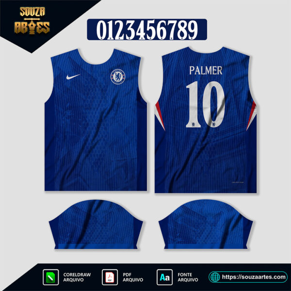 Arte Vetor Camisa Chelsea Titular 2025 - 2026 - Imagem 2