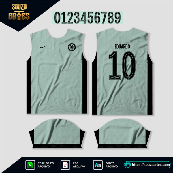 Arte Vetor Camisa Chelsea Terceira 2023 - 2024 Corel Draw X7 para sublimação