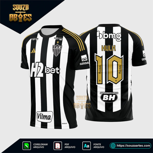 Arte Vetor Camisa Atlético Mineiro Titular 2024 - 2025 Corel Draw X7 para sublimação