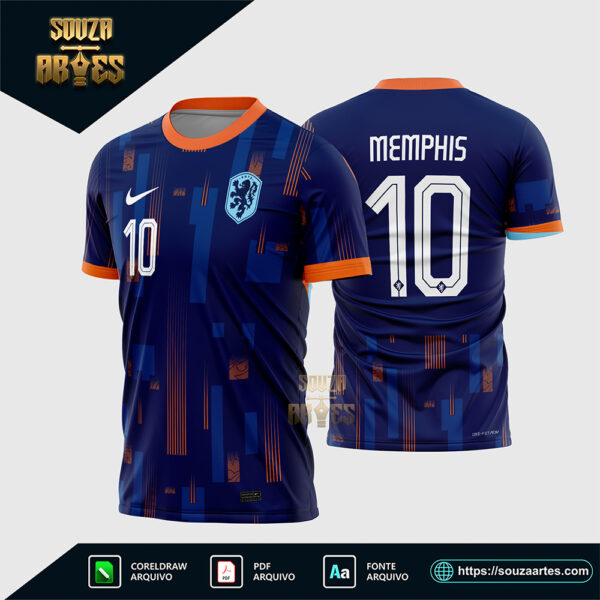 Arte Vetor Camisa Holanda Reserva 2024 - 2025 Corel Draw X7 para sublimação
