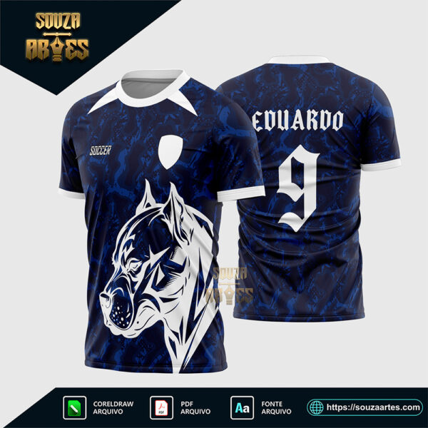 Arte Vetor Camisa Interclasse Pitbull Azul 2025 Corel Draw X7 para sublimação