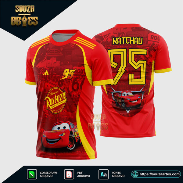 Arte Vetor Camisa Interclasse Relâmpago McQueen Corel Draw X7 para sublimação