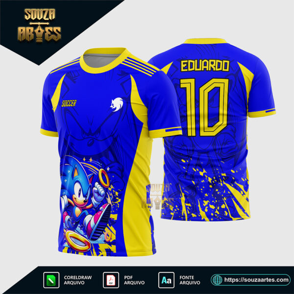 Arte Vetor Camisa Interclasse Sonic 2025 Corel Draw X7 para sublimação