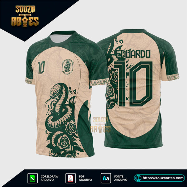 Arte Vetor Camisa Interclasse Serpente Verde 2025 Corel Draw X7 para sublimação