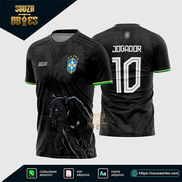 Arte Vetor Camisa Interclasse Pantera Negra Brasil Corel Draw X7 para sublimação