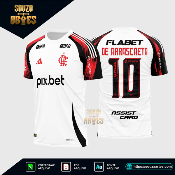 Arte Vetor Camisa Flamengo Reserva 2025 - 2026 Corel Draw X7 para sublimação