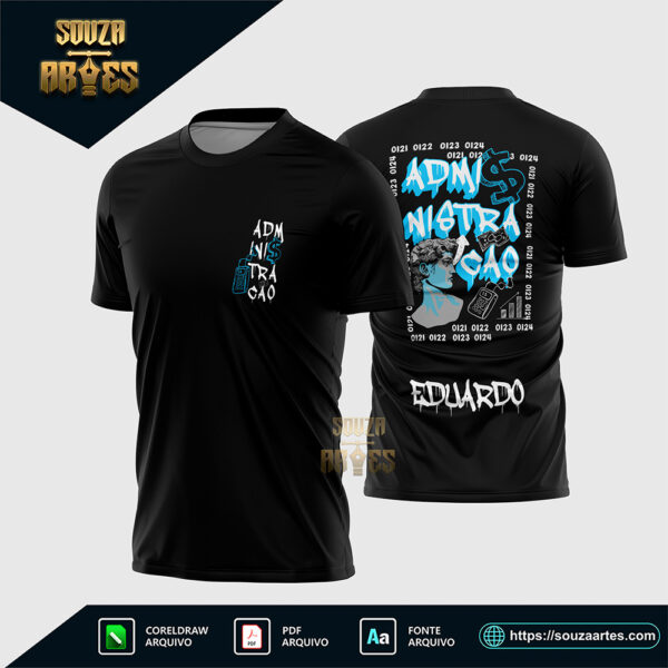Arte vetor para camisa de Formandos Administração em CorelDRAW X7 e PDF