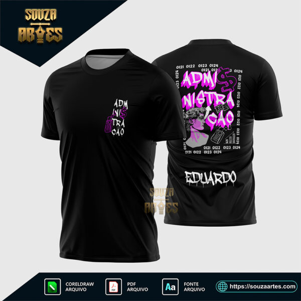 Arte vetor para camisa de Formandos Administração em CorelDRAW X7 e PDF