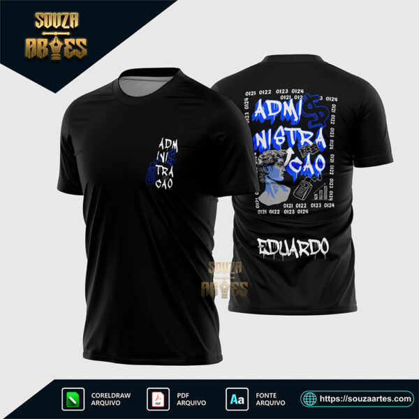 Arte vetor para camisa de Formandos Administração em CorelDRAW X7 e PDF