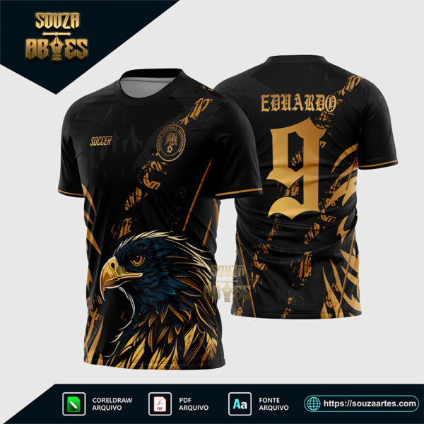 Arte Vetor Camisa Interclasse Águia Dourada Corel Draw X7 para sublimação