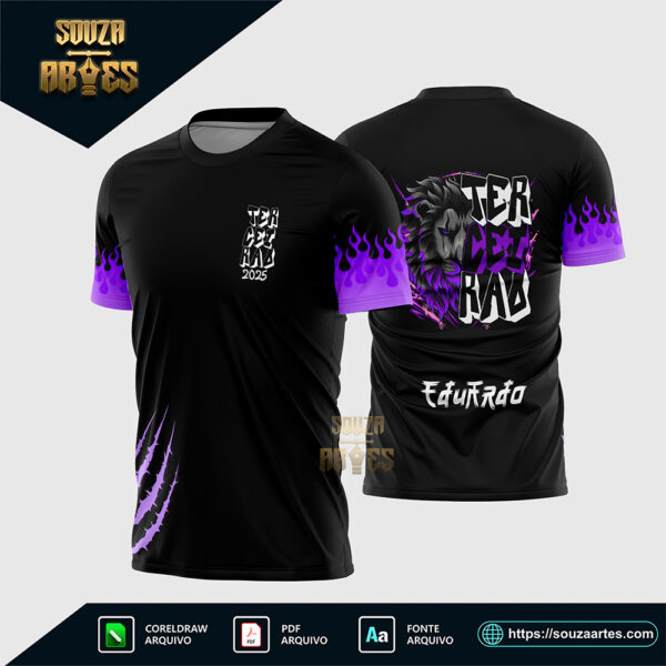 Arte vetor camisa Terceirão Leão Fogo 2025 em CorelDRAW X7 e PDF com fonte instalável