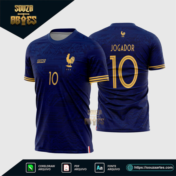 Arte Vetor Camisa Interclasse Uniforme França Corel Draw X7 para sublimação