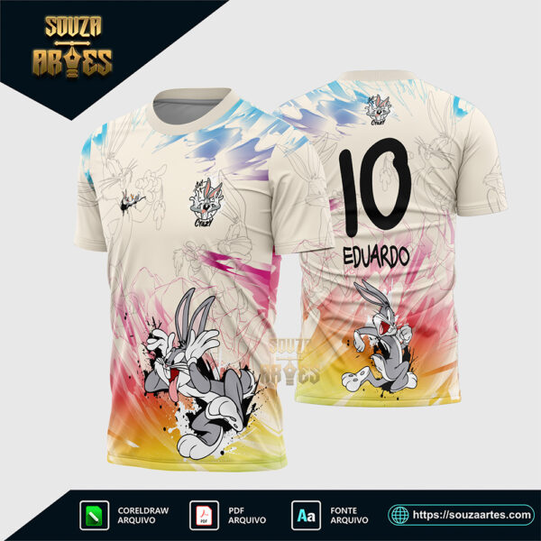 Arte Camisa Interclasse Coelho Pernalonga 2026 Looney Tunes Corel Draw X7 para sublimação
