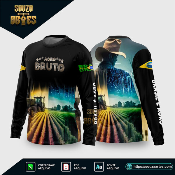 Arte Vetor Camisa AGRO - Agro Bruto - Brasil é Agro 2026 Corel Draw X7 para sublimação