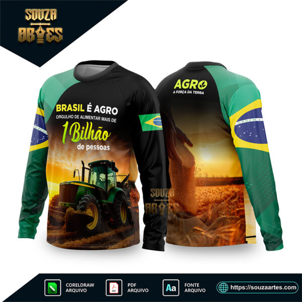 Arte Vetor Camisa AGRO O Brasil é Agro 2026 Corel Draw X7 para sublimação