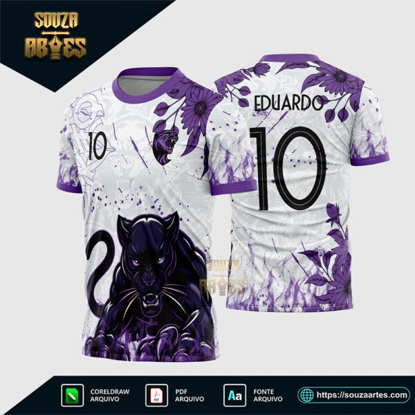 Arte Vetor Camisa Branca de Interclasse 2026 Pantera Negra Corel Draw X7 para sublimação