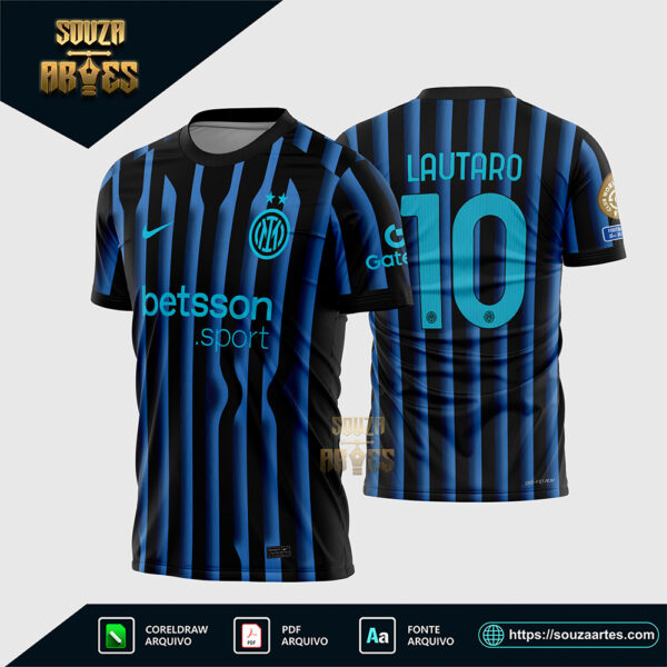 Arte Vetor Camisa Inter de Milão Titular 2025 - 2026 Corel Draw X7 para sublimação