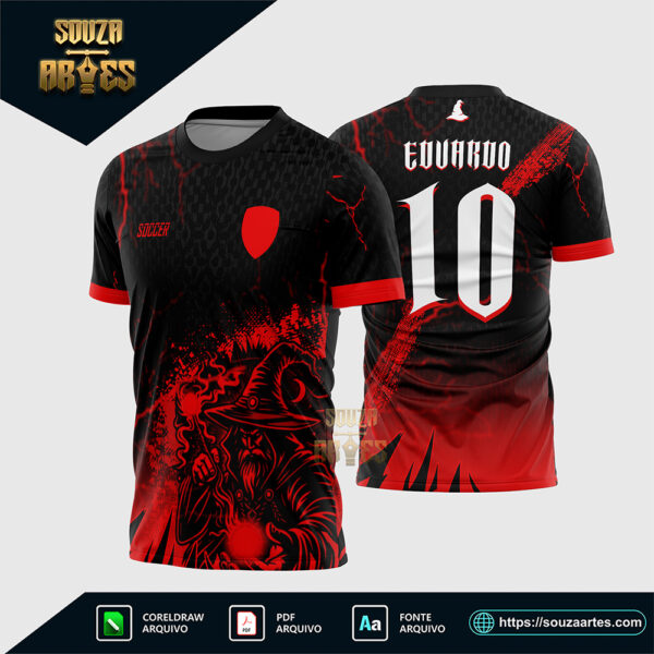 Arte Vetor Camisa Interclasse Mágico El Mago Vermelho Corel Draw X7 para sublimação