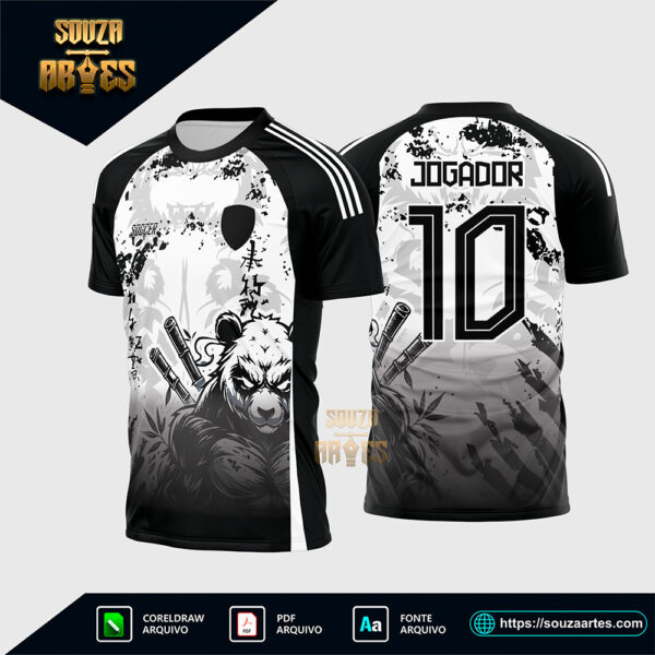 Arte Vetor Camisa Interclasse Panda Guerreiro Corel Draw X7 para sublimação