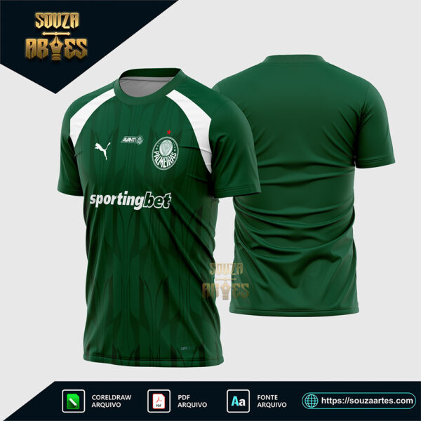 Arte Vetor Camisa Palmeiras Pré-Jogo I 2024 - 2025 Corel Draw X7 para sublimação