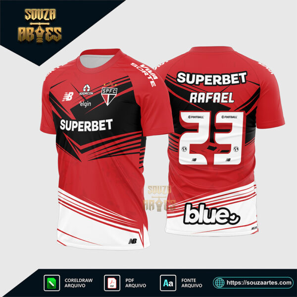Arte Vetor Camisa São Paulo Goleiro 2025 - 2026 Corel Draw X7 para sublimação
