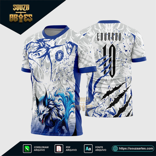 Arte Vetor Camisa Interclasse Lobo Fogo 2026 Corel Draw X7 para sublimação