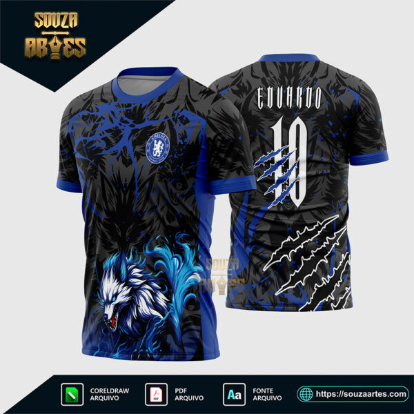 Arte Vetor Camisa Interclasse Lobo Fogo 2026 Corel Draw X7 para sublimação