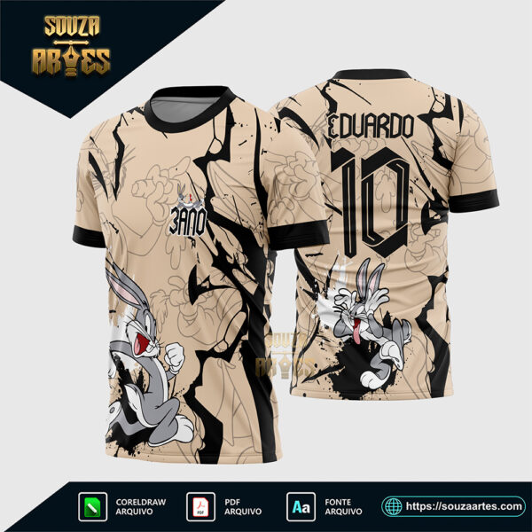 Arte Vetor Camisa Interclasse Pernalonga Correndo Looney Tunes Corel Draw X7 para sublimação