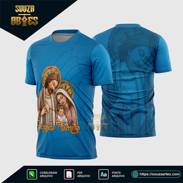 Arte Vetor Camisa Religião Sagrada Família Corel Draw X7 para sublimação