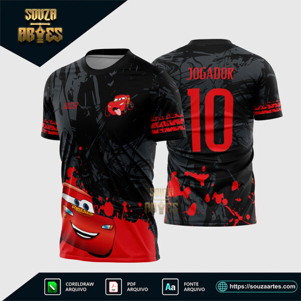 Arte Vetor Camisa Interclasse Carros Relâmpago McQueen Corel Draw X7 para sublimação