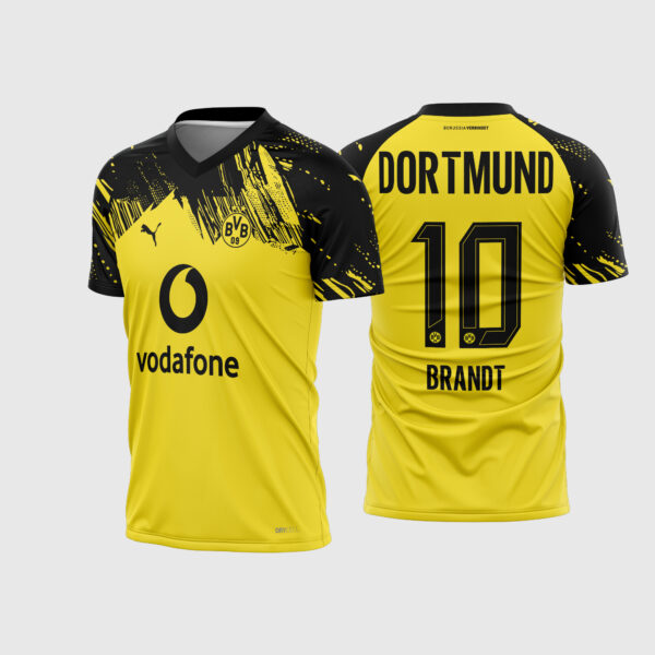 Arte Vetor Camisa Borussia Dortmund Local 2025 2026 Titular Amarela 1&1 para Sublimação