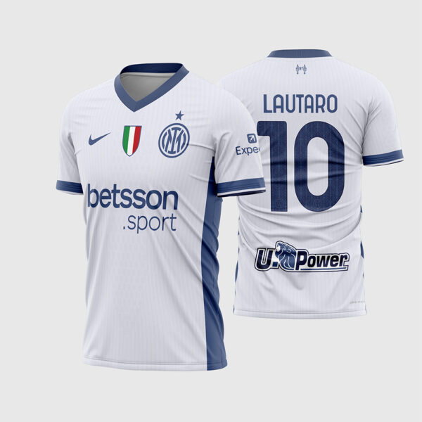 Arte Vetor Camisa Inter de Milão Reserva 2024 2025 Branca Summit White Scudetto Duas Estrelas para Sublimação