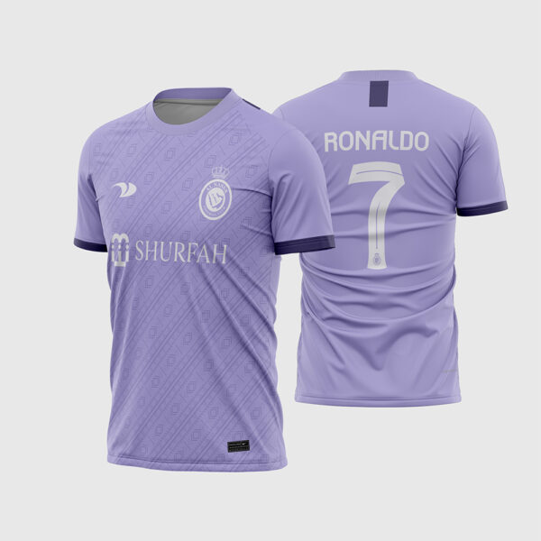 Arte Vetor Quarta Camisa Al-Nassr 2022 2023 Lilás Roxo Cristiano Ronaldo para Sublimação