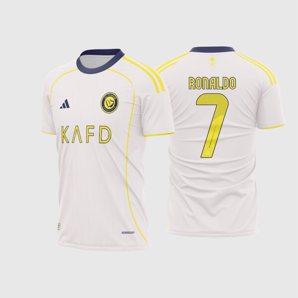 Arte Vetor Camisa Al-Nassr Alternativa 2025 2026 Adidas Terceiro Uniforme Cristiano Ronaldo para Sublimação